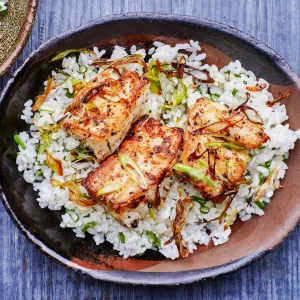 White fish with rice